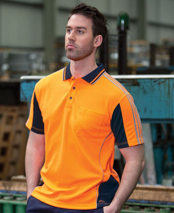 JBs Wear Hi Vis S/S Arm Tape Polo - Adults (6AT4S)