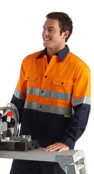 JBs Wear Hi Vis (D+N) Long Sleeve 190g Shirt - Adults (6HLS)