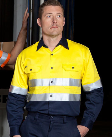 JBs Wear Hi Vis (D+N) Long Sleeve 190g Shirt - Adults (6HLS)