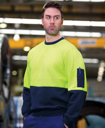 JBs Wear Hi Vis Fleecy Crew - Adults (6HVCN)