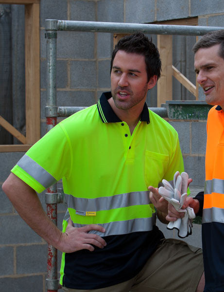 JBs Wear Hi Vis Short Sleeve (d+n) Traditional Polo - Adults (6HVST)