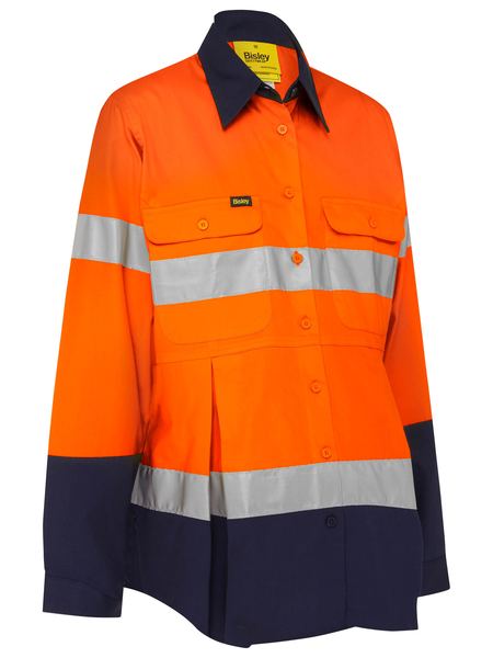 BisleyWomen's Taped Hi Vis Maternity Drill Shirt (BLM6456T)