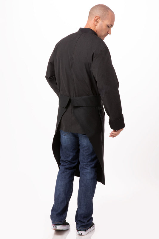 Chef Works Black Tapered Apron w/ Flap (BPTA)