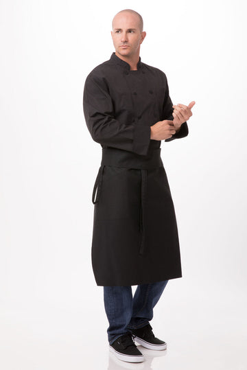 Chef Works Black Tapered Apron w/ Flap (BPTA)