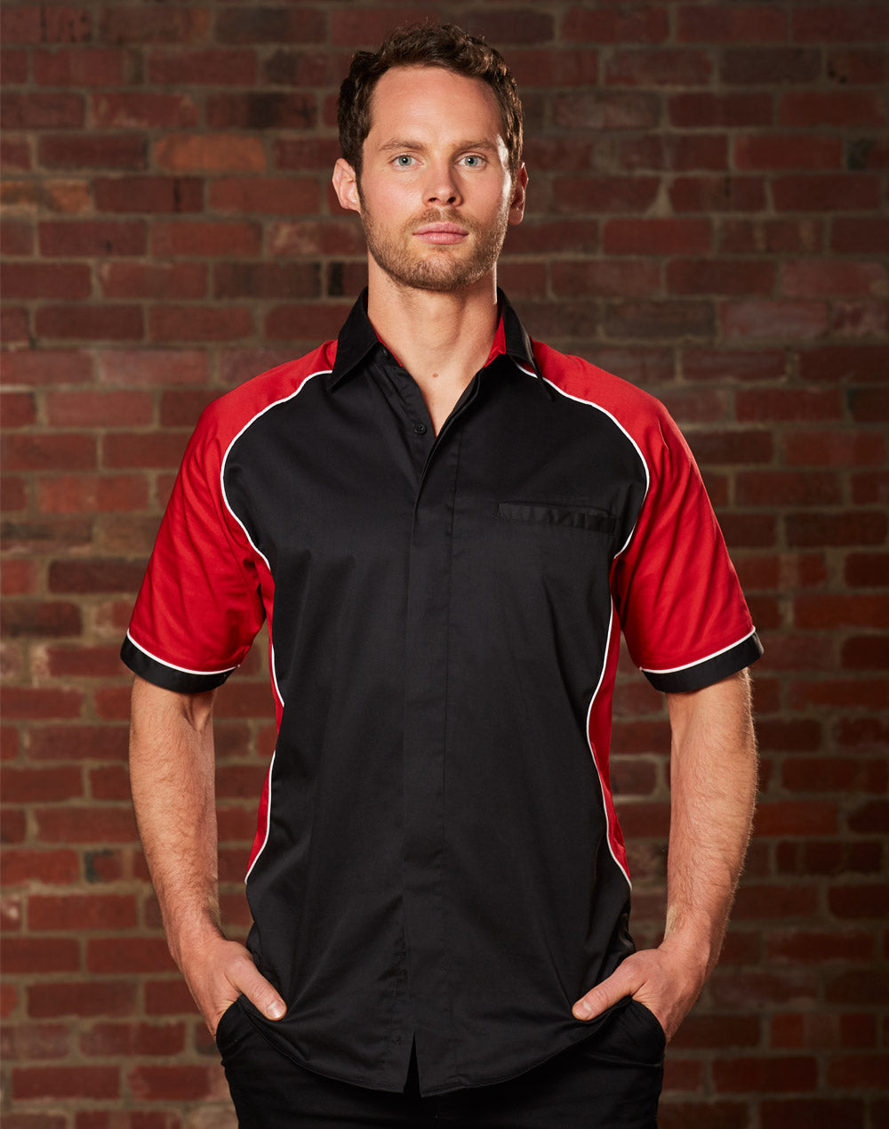 Winning Spirit Men's Arena Tri-colour Contrast Shirt (BS15)