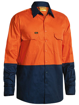 Bisley Hi Vis Cool Lightweight Drill Shirt - Long Sleeve (BS6895)