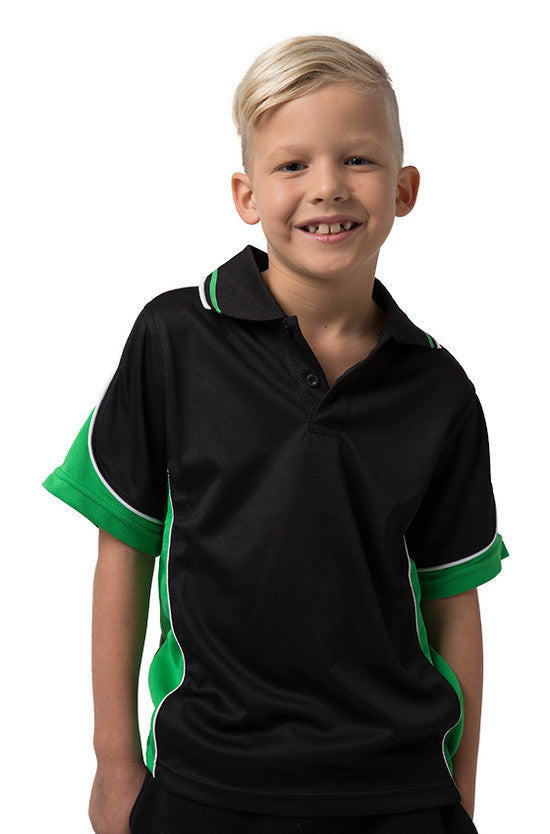 Be Seen Kids Polo Shirt With Striped Collar 1st( 7 Black Color ) (BSP16K)