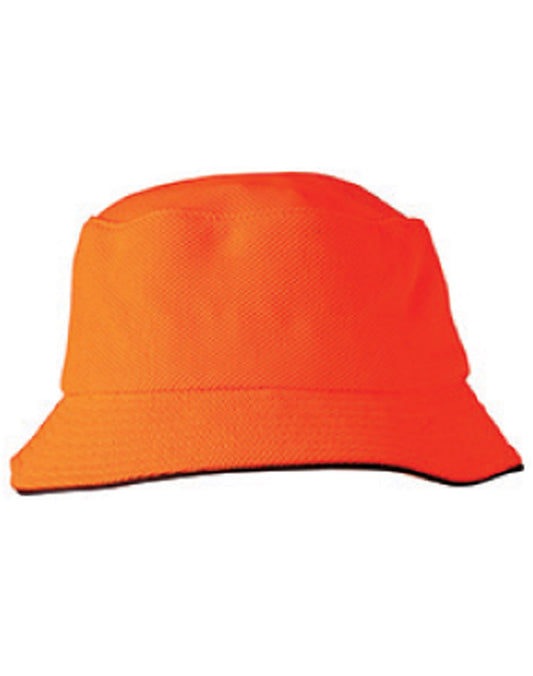 Winning Spirit Pique Mesh With Sandwich Bucket Hat (CH71)