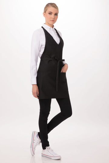 Chef Works V Neck Tuxedo Apro (F23)
