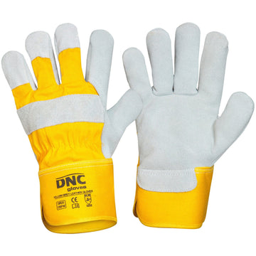DNC Yellow Premium Grey Leather Glove (GR25)