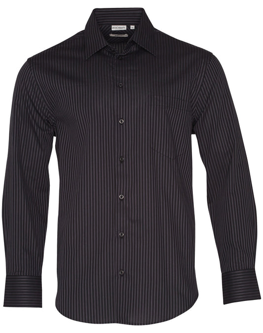 Winning Spirit Men's Dobby Stripe Long Sleeve Shirt (M7132)