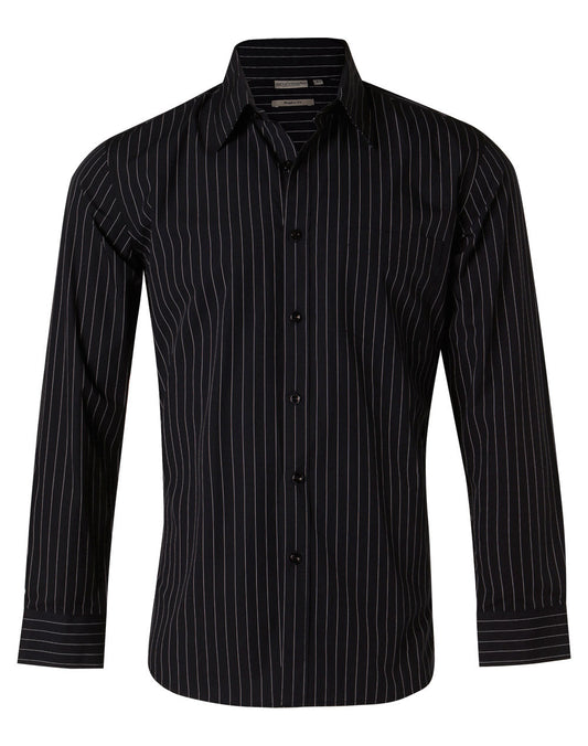 Winning Spirit Men's Pin Stripe Long Sleeve Shirt (M7222)