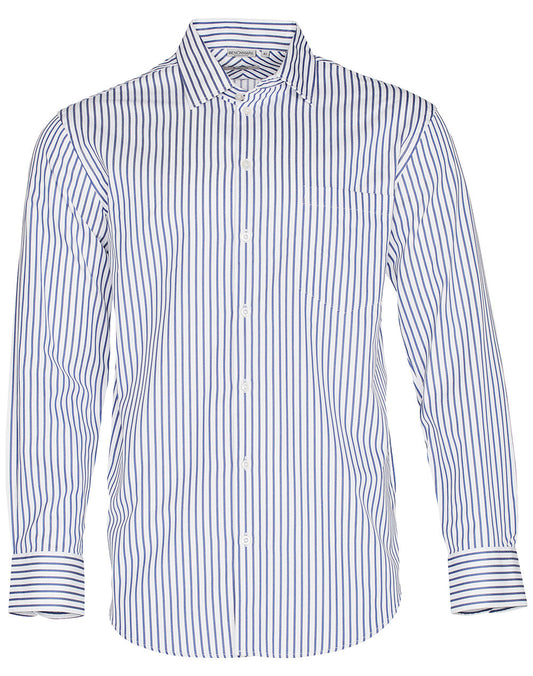 Winning Spirit Men's Sateen Stripe Long Sleeve Shirt (M7310L)