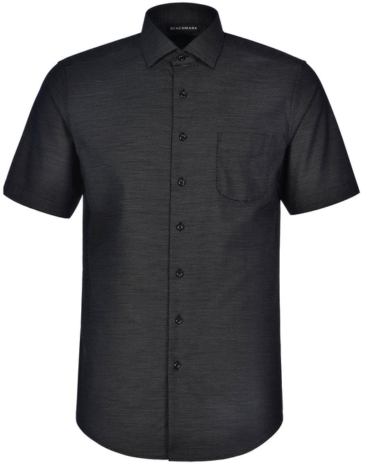 Winning Spirit Ascot Mens Short Sleeve Dot Jacquard Stretch Shirt (M7400S)