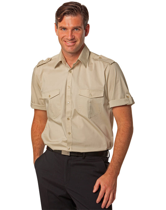 Winning Spirit Men's Short Sleeve Military Shirt (M7911)