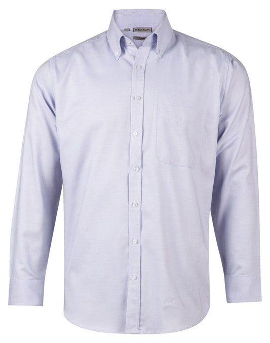 Winning Spirit Men's Dot Contrast Long Sleeve Shirt (M7922)