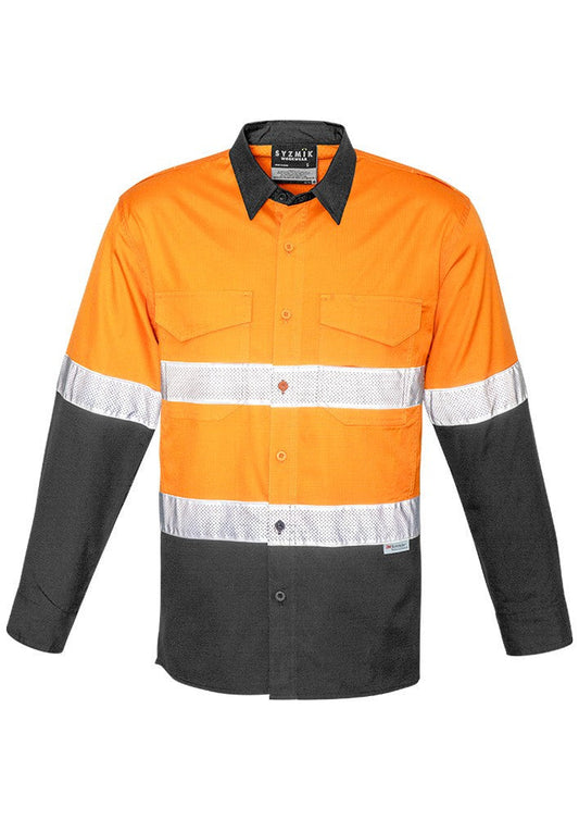 Syzmik Mens Rugged Cooling HI Vis Taped Long Sleeve Shirt (ZW129)