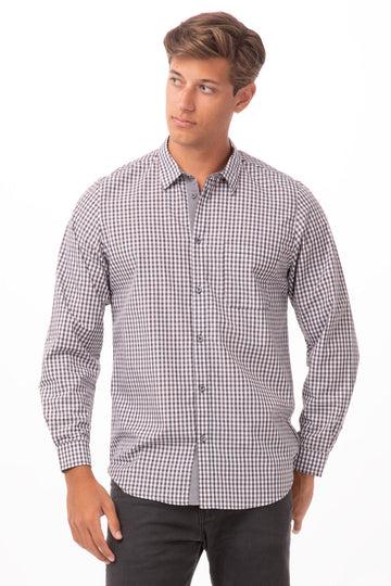 Chef Works Modern Gingham Long Sleeve Dress Shirt (SHC05)