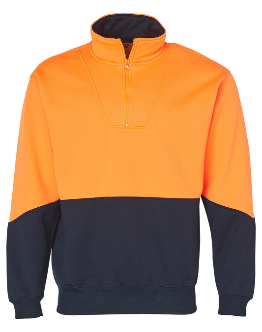 Winning Spirit Men's Hi-Vis Long Fleece Sweat with Collar (SW13A)