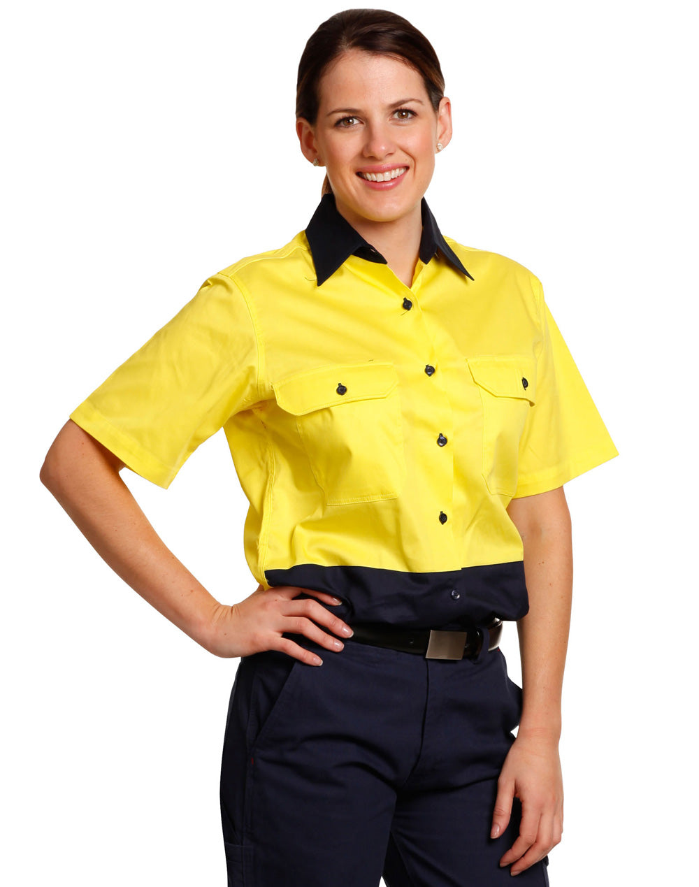 Winning Spirit Womens Short Sleeve Safety Shirt-(SW63)