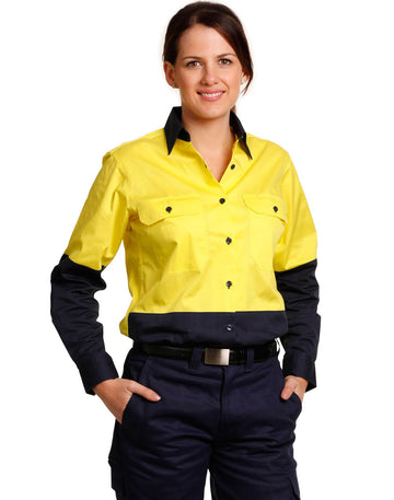 Winning Spirit Womens Long Sleeve Hi Vis Shirts-(SW64)