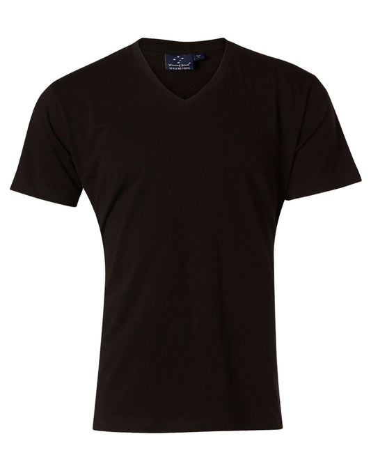 Winning Spirit Cotton Stretch Men's Short Sleeve V-neck Tee (TS07A)