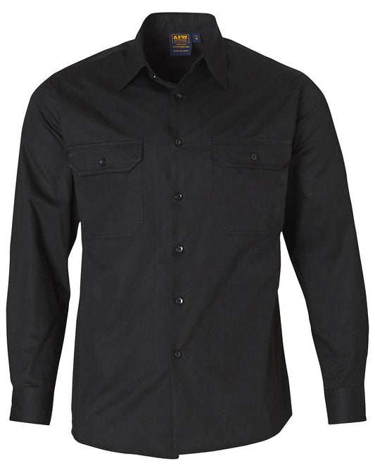 Winning Spirit Cool-Breeze Long Sleeve Cotton Work Shirt-(WT02)