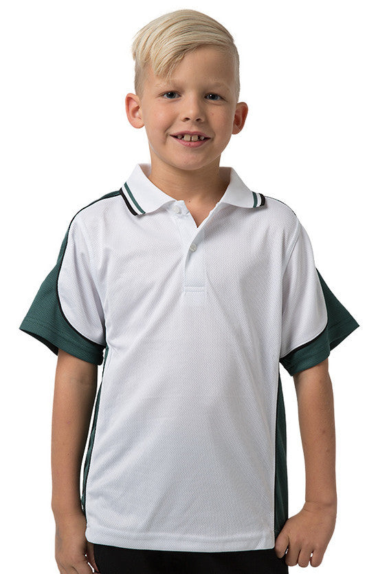 Be Seen Kids Polo Shirt With Striped Collar 5th( 9 White Color ) (BSP16K)