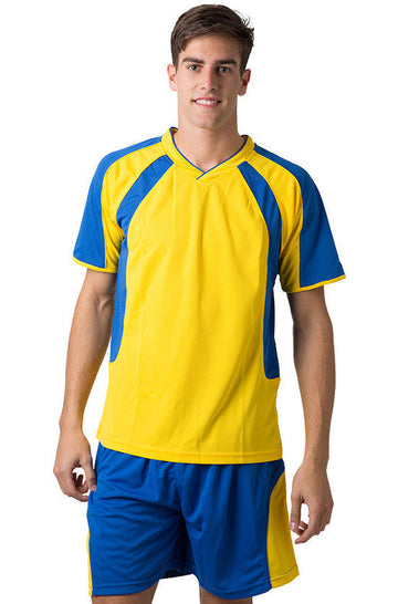 Be Seen Mens V-neck T-shirt With Contrast (BST002)