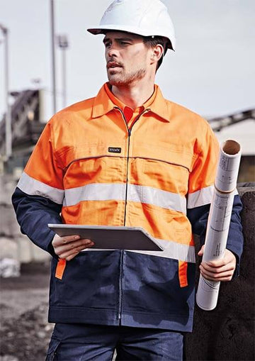 Syzmik Mens Hi Vis Cotton Drill Jacket (ZJ590)