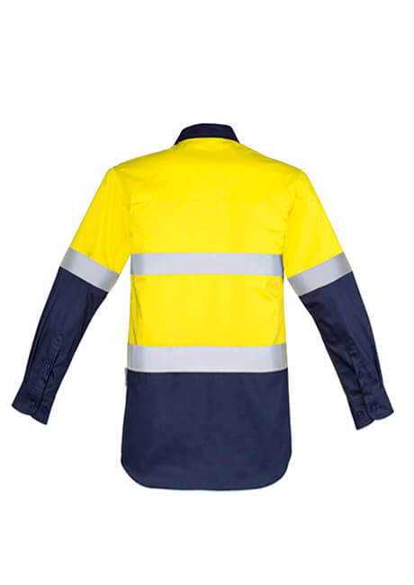 Syzmik Mens Closed Front Long Sleeve Shirt - Hoop Taped (ZW550)