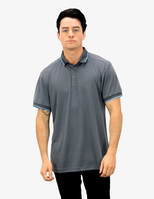 Beseen Mens Striped Collar and Cuff Polo (BSP2016)
