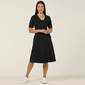 NNT Uniforms Jersey Short Sleeve Wrap Dress(CAT699)