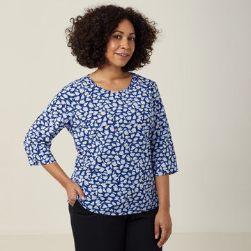 NNT Uniforms Petal Print 3/4 Sleeve Top(CATUFN)