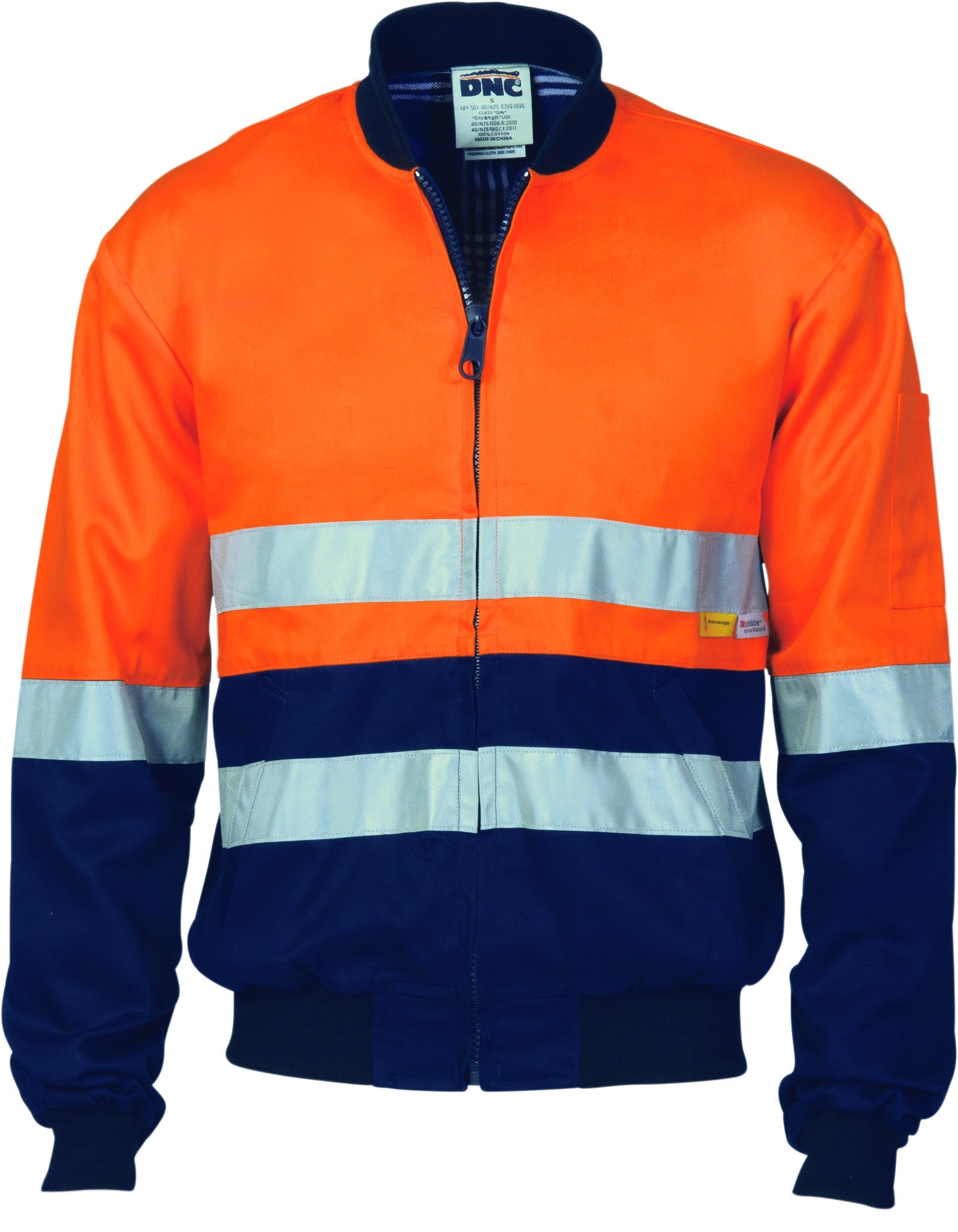 DNC Hi Vis Two Tone D/N Cotton Bomber Jacket With CSR R/Tape (3758)