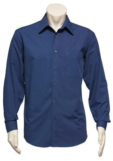 Biz Collection Mens Micro Check L/S Shirt (SH816)
