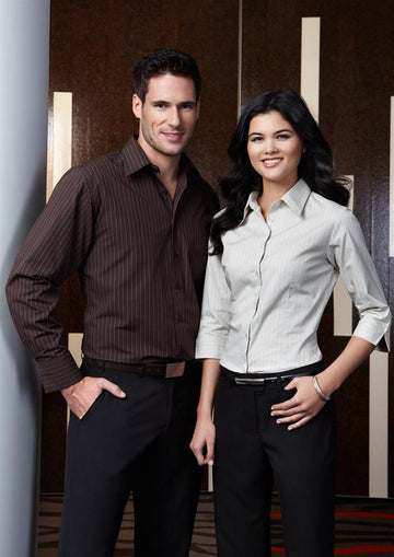 Biz Collection Mens Manhattan Long Sleeve Shirt (SH840)-Clearance