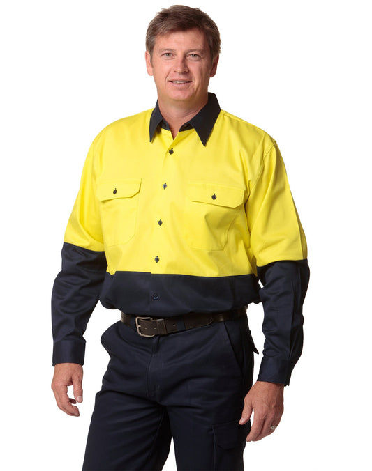 Winning Spirit High Visibility Long Sleeve Work Shirts-(SW54)