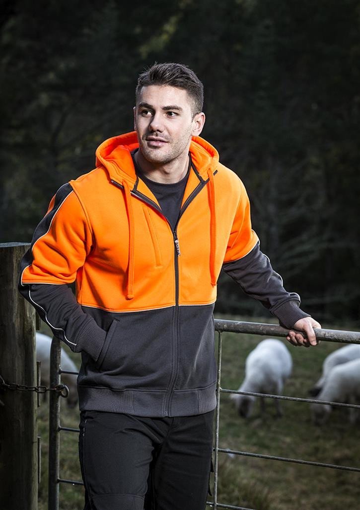 Syzmik Mens Hi Vis Full Zip Hoodie (ZT464)-Clearance